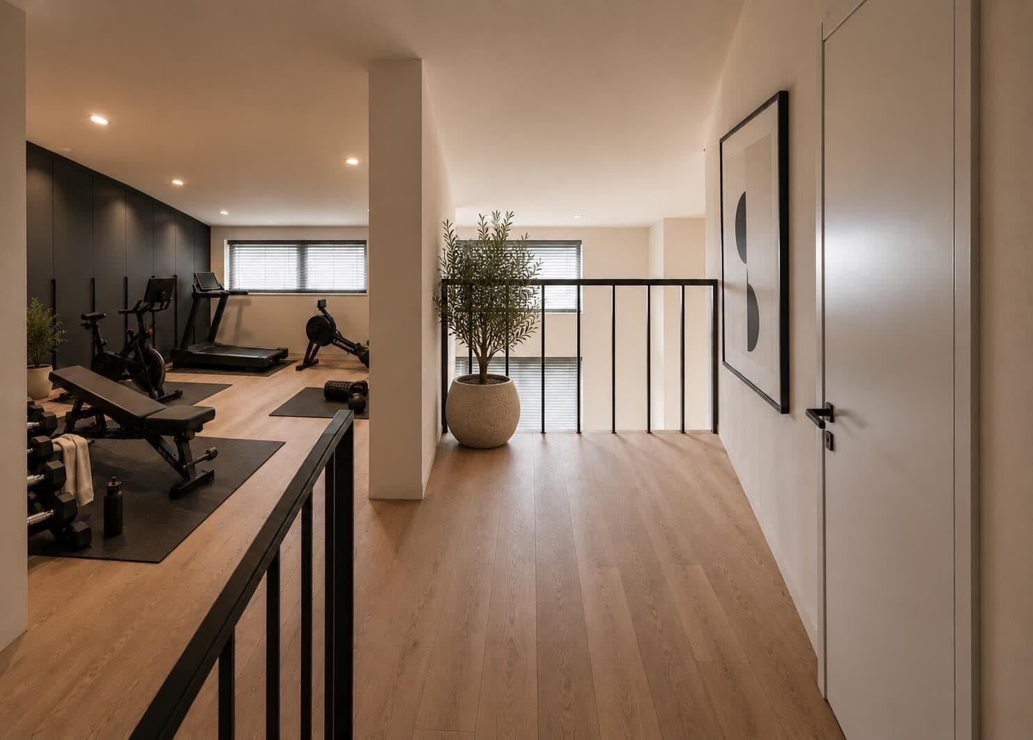 Fitnessruimte in de bovenste duplex