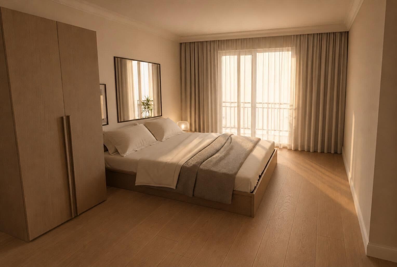 Slaapkamer 2 van de onderste duplex, op de eerste verdieping