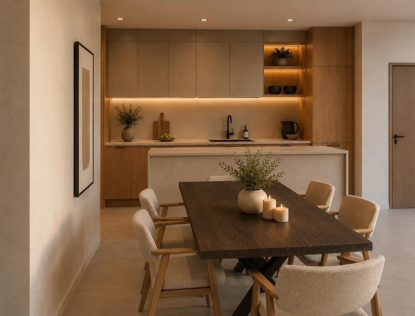 Keuken van de bovenste duplex