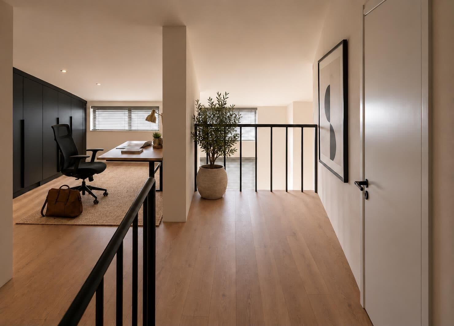 Bovenste duplex: de optie werkkamer in plaats van fitnessruimte