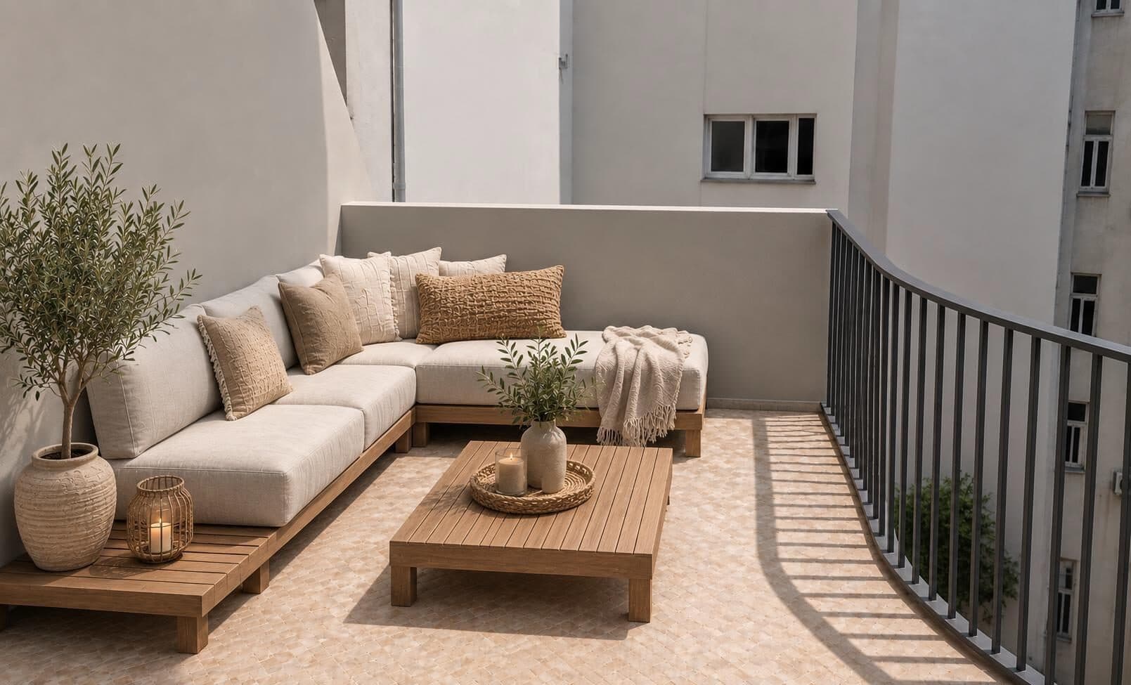 Terras op de derde verdieping van het penthouse